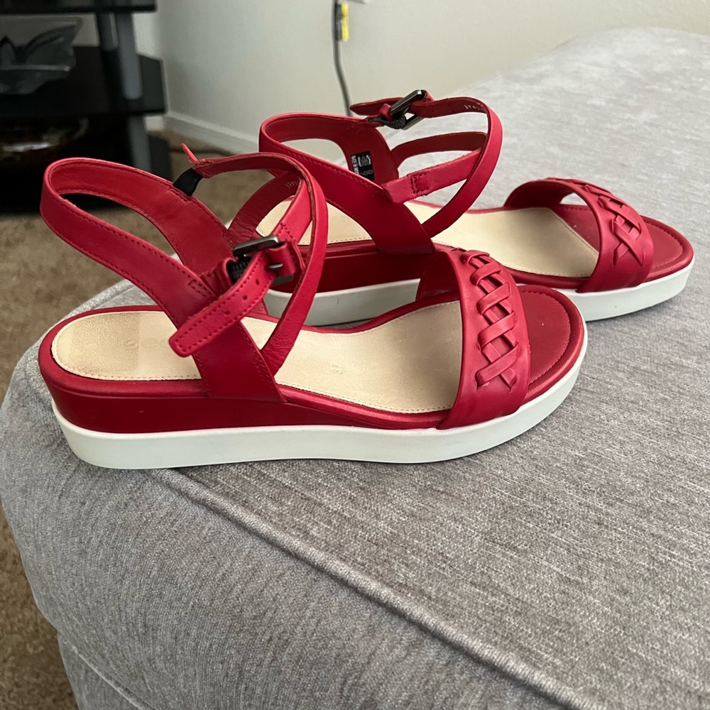 Ecco red sandals